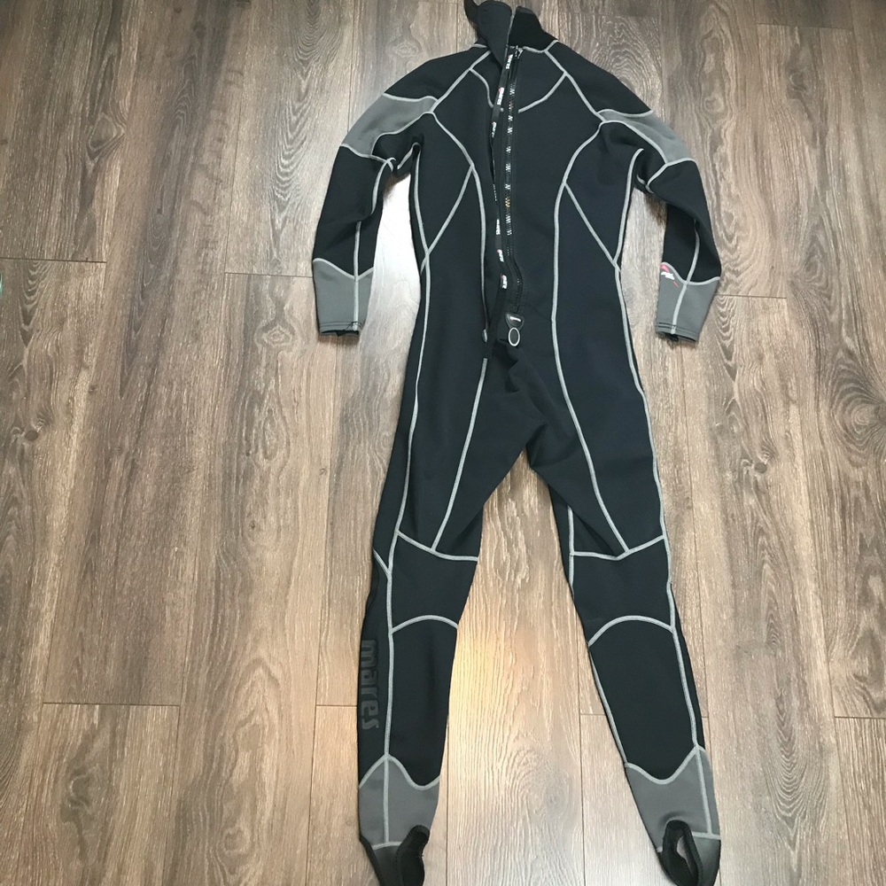 Mares Coral 1 Performance Watersports Mens Black Gray Elliptical Stretch Wetsuit View 4